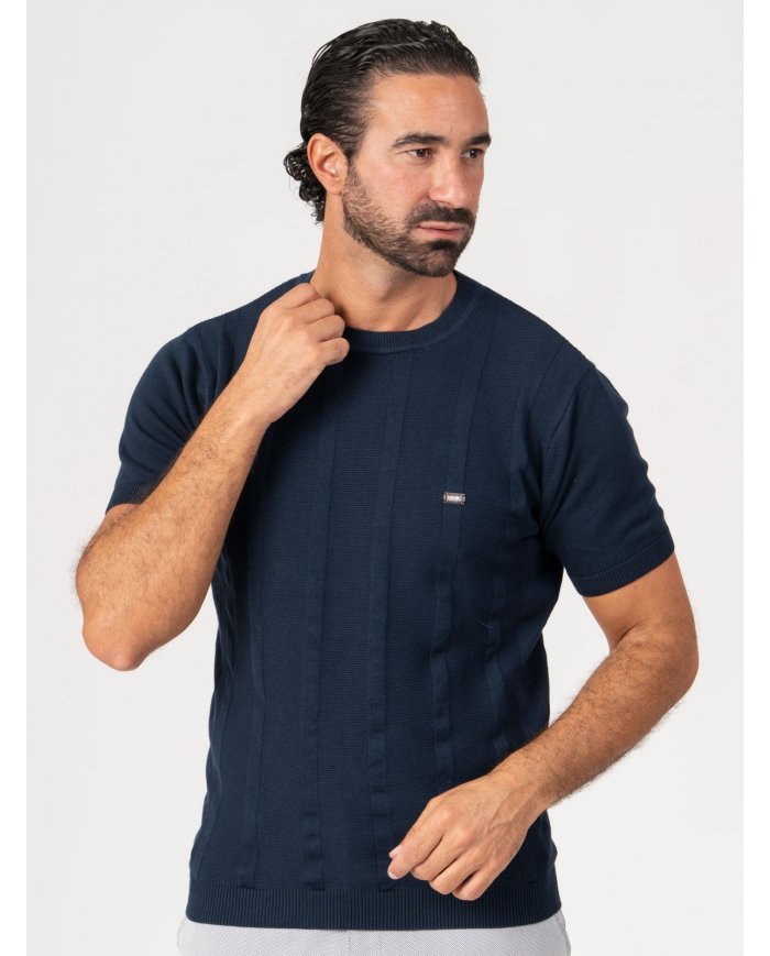 T-SHIRT SMK TRICOT BARRAS MARINHO