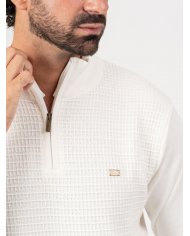 POLO SMK TRICOT QUADRADOS PÉROLA