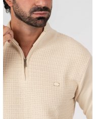 POLO SMK TRICOT QUADRADOS AREIA