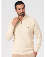 POLO SMK TRICOT QUADRADOS AREIA