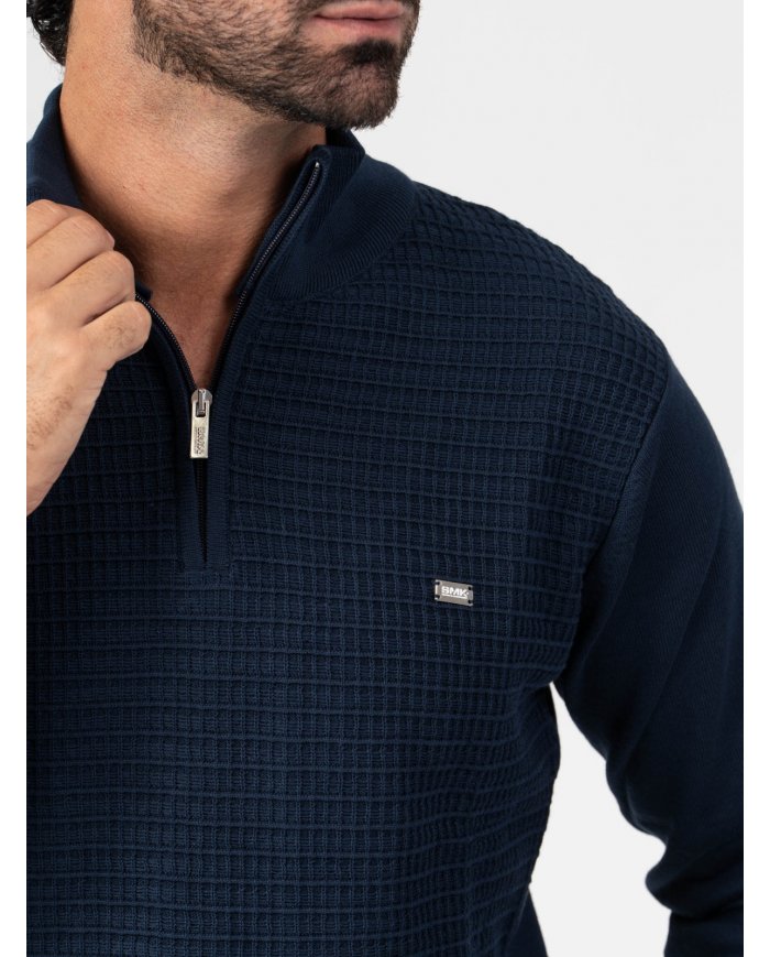 POLO SMK TRICOT QUADRADOS MARINHO