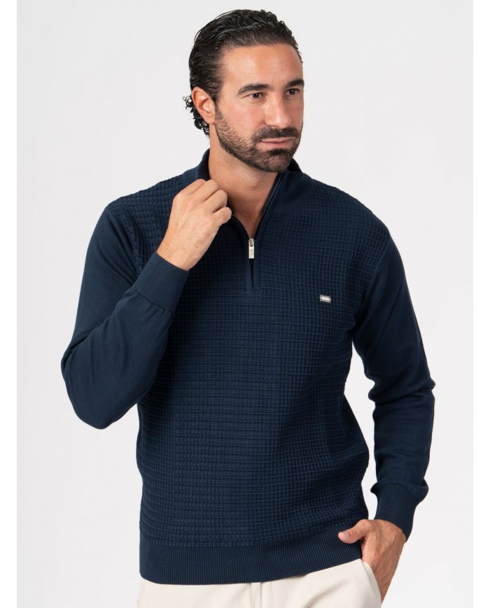 POLO SMK TRICOT QUADRADOS MARINHO
