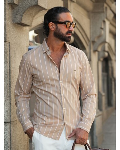 CAMISA SMK RISCA FINA BEGE
