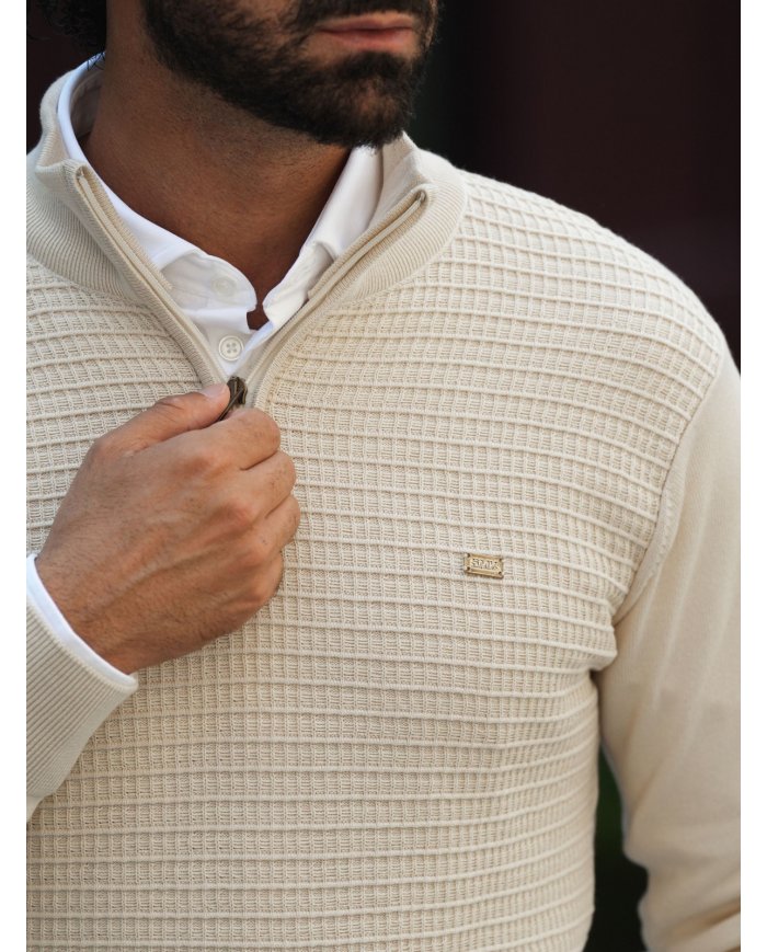 POLO SMK TRICOT QUADRADOS AREIA