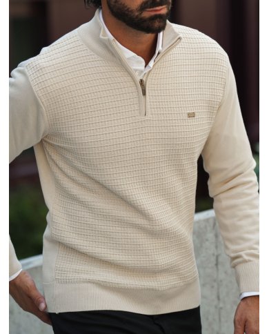 POLO SMK TRICOT QUADRADOS AREIA