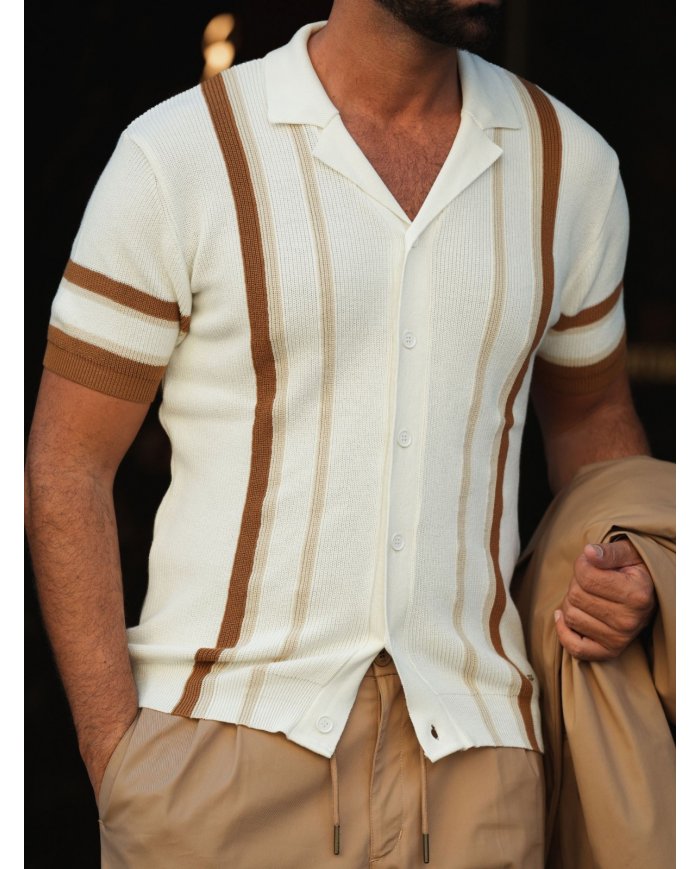 CAMISA SMK TRICOT LISTADA PÉROLA