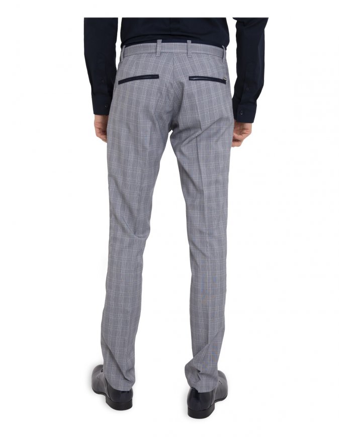calça formal xadrez SMK