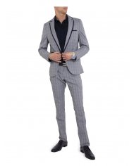 calça elegante xadrez homem